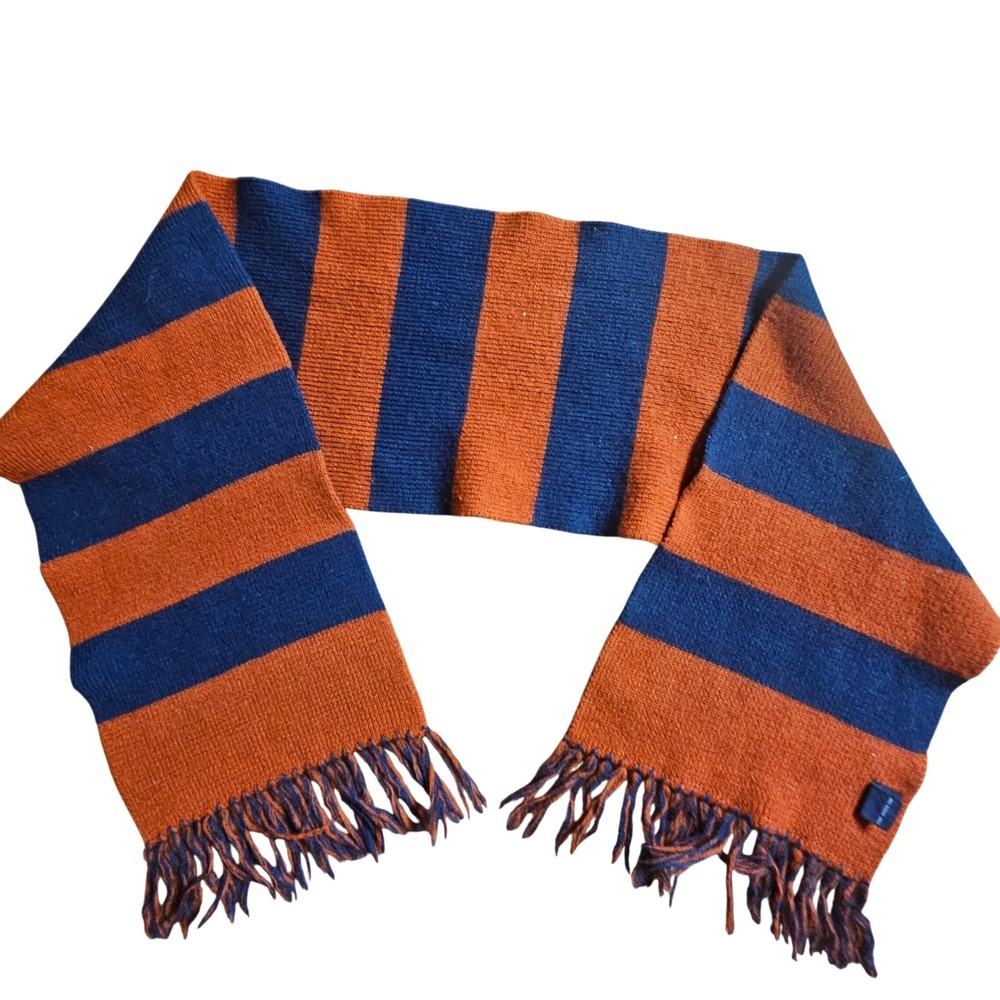 GAP Wool Striped Fringe Knit Scarf Winter Collegiate Ivy League Streetwear